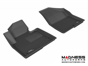 Hyundai Santa Fe Sport/ Santa Fe Floor Mats (Set of 2) - Front - Black by 3D MAXpider Hyundai Santa Fe Sport/ Santa Fe Floor Mats (Set of 2) - Front - Black by 3D MAXpider